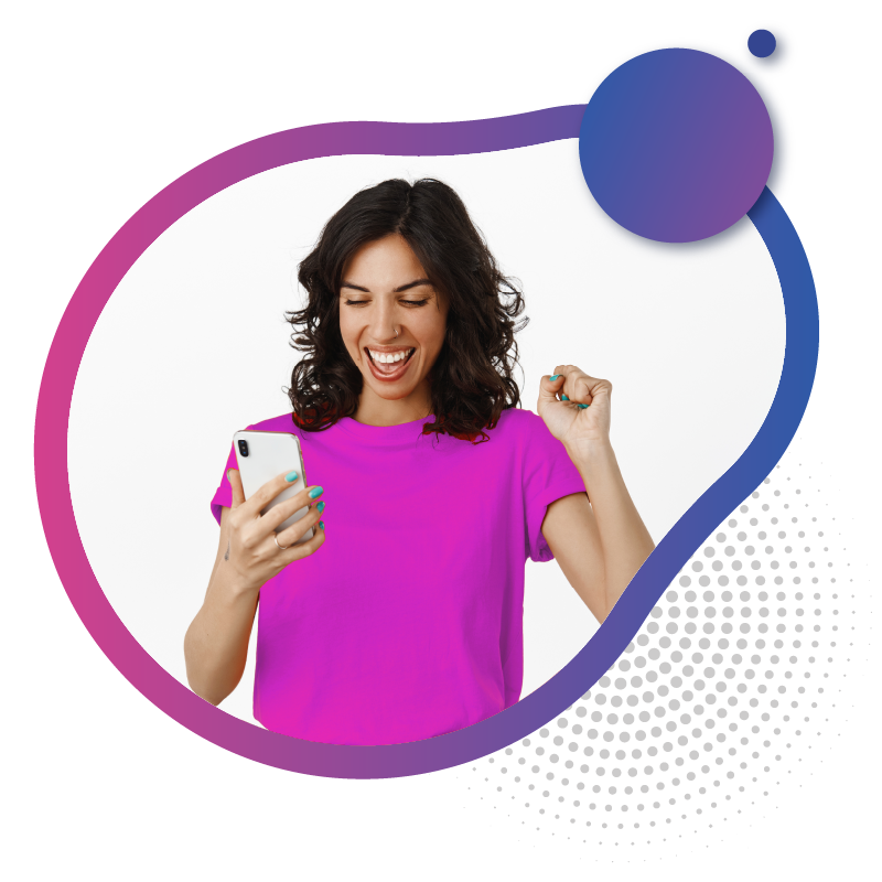 A girl showing a victory sign for the best eSIM 5G prepaid plans